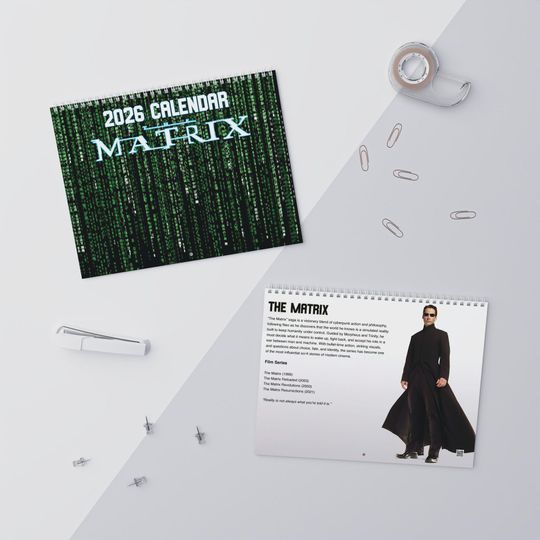 Discover 2026 The Matrix Wall Calendar | 2026 Wall Calendar | The Matrix | Movie Calendar | 2026 Calendar | Keanu Reeves | Morpheus | Neo