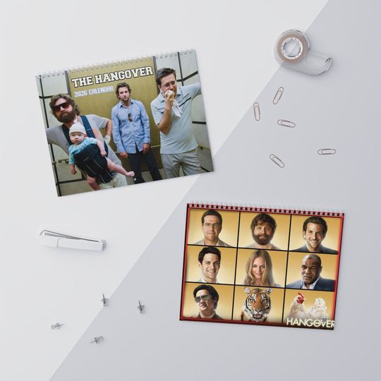Discover 2026 Hangover Wall Calendar | 2026 Wall Calendar | The Hangover | Movie Calendar | 2026 Calendar | Zach Galifianakis | Bradley Cooper