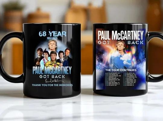 P mccartney Merch Tour 2025 North America Anniversary Mug, Coffee Mug Gif Fan
