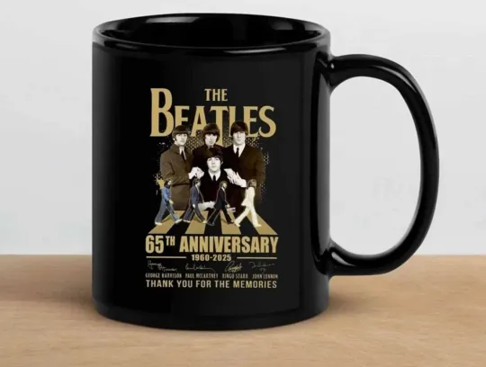 The Beatles Rock Band 1960-2025 65th Anniversary Coffee Mug