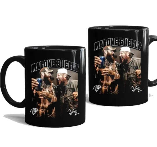 Post Malone Jelly Roll 2025 Tour Coffee Mug Gif Fan - Ceramic Mug 2025