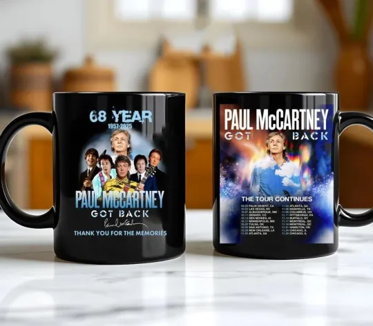 P mccartney Merch Tour 2025 North America Anniversary Mug, Coffee Mug Gif Fan