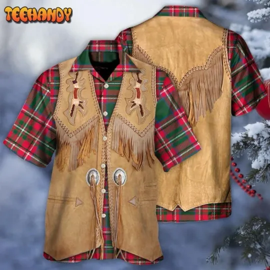 Discover Christmas Santa Vintage Western Jacket Fringe Hawaiian Shirt