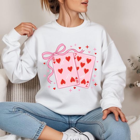 Discover Lucky Love Playing Cards Valentine Sweatshirt