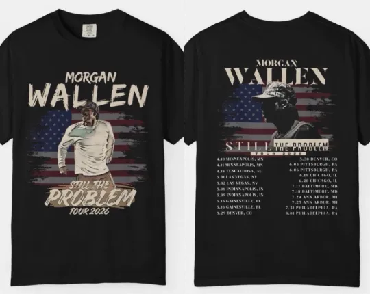 Discover Wallen Western Still The Problem 2026 Tour Double Sided T-Shirt