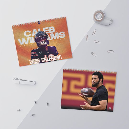 Discover 2026 Caleb Williams Wall Calendar | 2026 Wall Calendar | Caleb Williams | Chicago Bears | Football Calendar | Football Poster