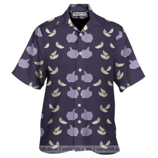 Garlic Pattern Background Theme Men Hawaiian Shirt