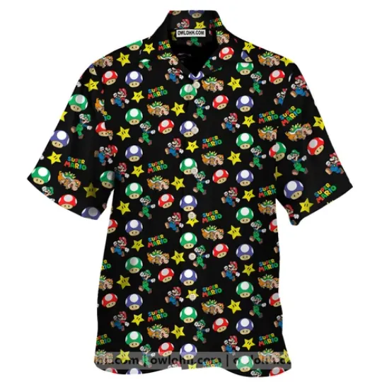 Discover Super Mario Bros 2 Nes Game Aloha Summer Beach Button Down Hawaiian Shirt