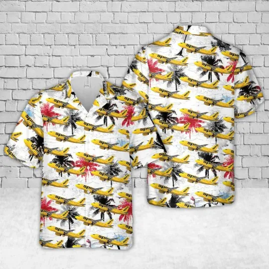 Discover Spirit Airlines Airbus A319 Hawaiian Shirt