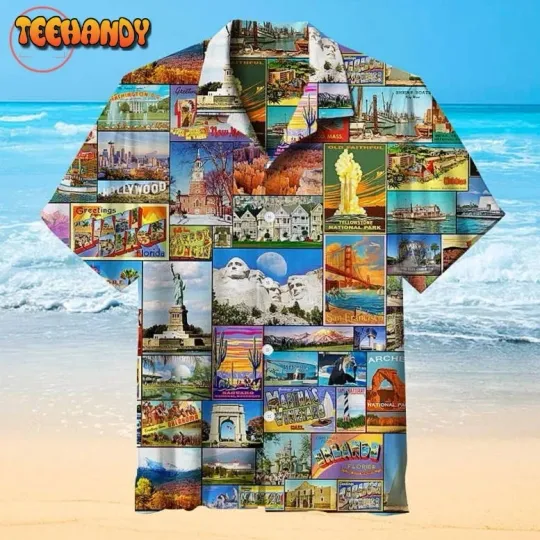 Discover American Attractions Vintage Hawaiian Shirt