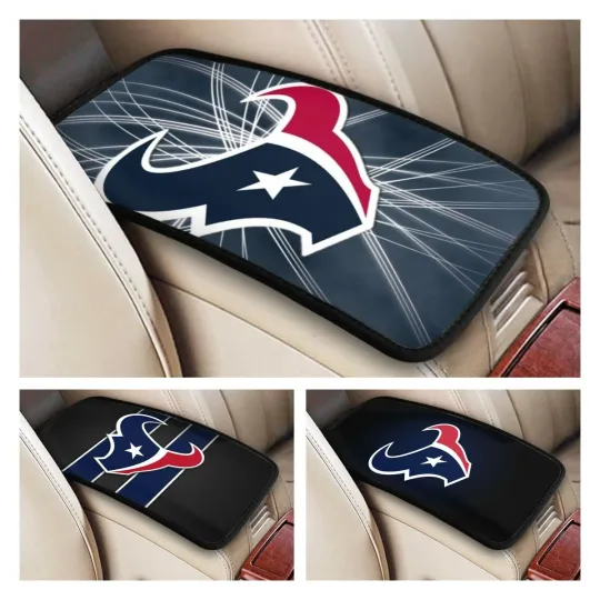 Discover Houston Texans Car Handrail Box Cushion Car Center Control Armrest Pad Universal