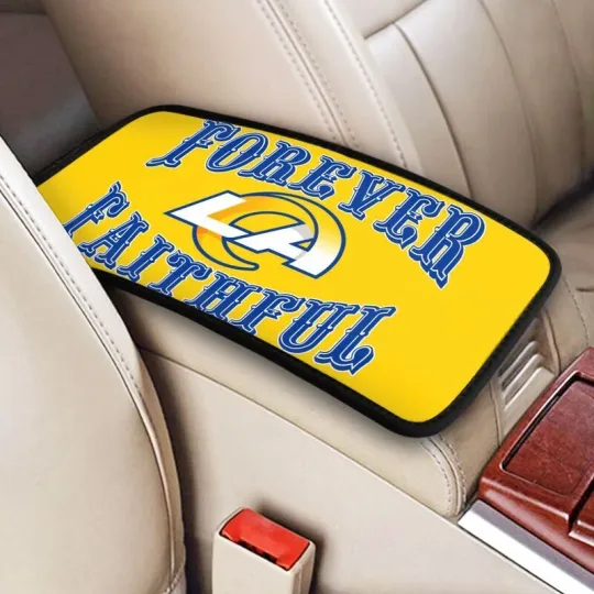 Discover St. Louis Rams Car Armrest Cushion Auto Forever Faithful Car Box Cover Pad