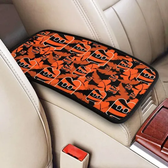 Discover Cincinnati Bengals Car Armrest Cushion Hawaiian Print Auto Car Box Cover Pad