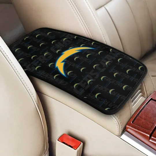 Discover San Diego Chargers Car Handrail Box Cushion Car Center Control Armrest Cover Pad
