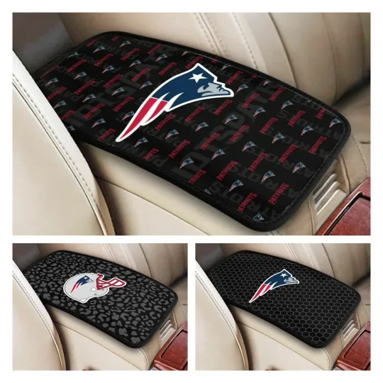 Discover New England Patriots Car Handrail Box Cushion Car Center Control Armrest Cover