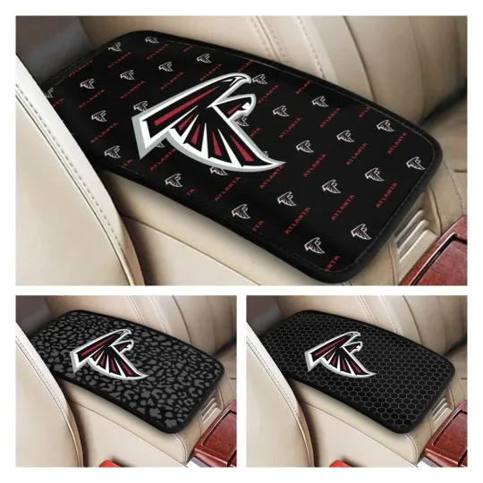Discover Atlanta Falcons Car Handrail Box Cushion Car Center Control Armrest Cover Pad