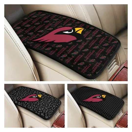 Discover Arizonna Cardinals Car Handrail Box Cushion Car Center Control Armrest Cover Pad