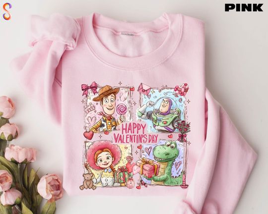 Discover Toy Story Valentine Sweatshirt, Happy Valentine Day Gift, Disney Trip Shirt, Toy Story Movie Characters Sweater, XOXO T-Shirt