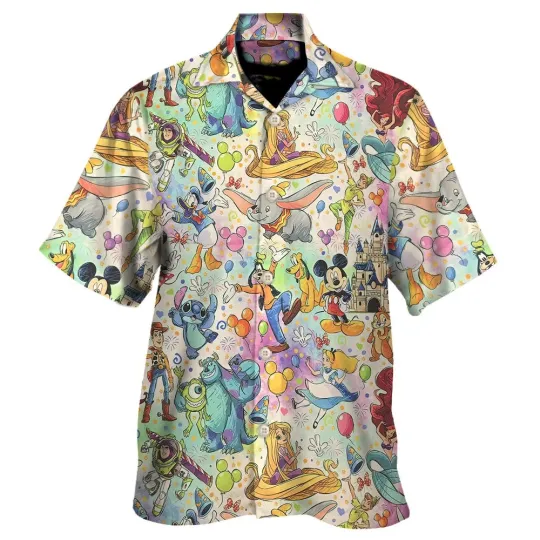 Discover Disneyland Magic Kingdom Vacation Mickey Friends Hawaiian Shirt For Men
