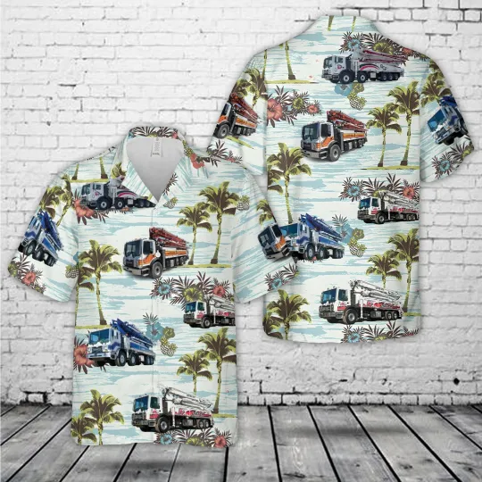 Discover Concrete Pump Truck Hawaiian Shirt