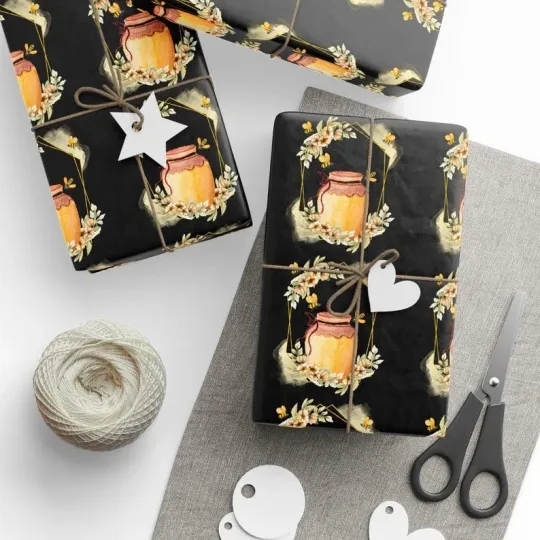 Discover Vintage Honeybee Gift Wrap, Retro Beehive Botanical Wrapping Paper for Holidays