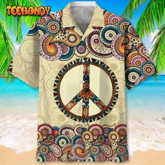 Discover Hippie Vintage Hawaiian Shirt 3D Full Print Hawaiian Hippie