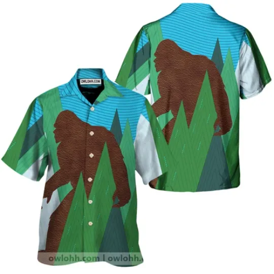 Discover Bigfoot Forest Green Best Design Hawaiian Shirt Aloha Summer Beach Button Down