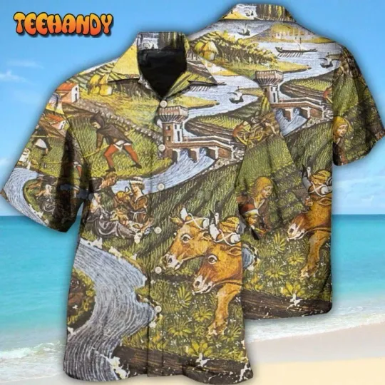 Discover Farm Agriculture Cow Vintage Hawaiian Shirt