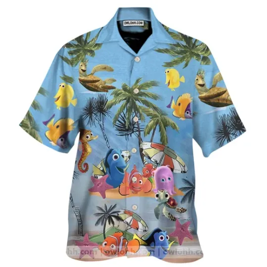 Finding Nemo Hawaiian Shirt Aloha Summer Beach Button Down For Men