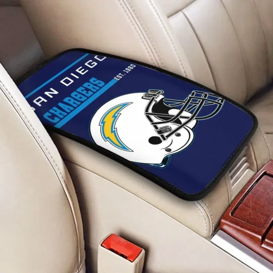 Discover San Diego Football Car Armrest Cushion Auto helmet Car Box Cover Center Pad
