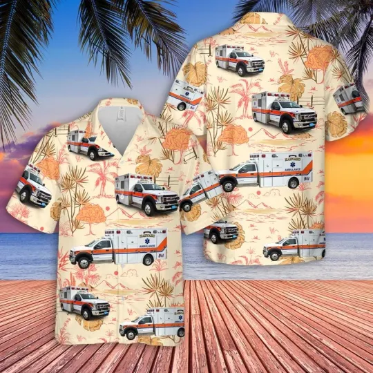 Discover Massachusetts Harvard Ambulance Service Hawaiian Shirt