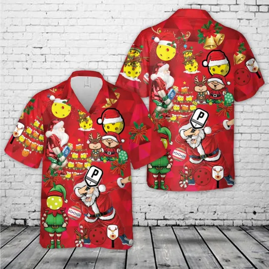 Discover Pickleball Santa Christmas Hawaiian Shirt