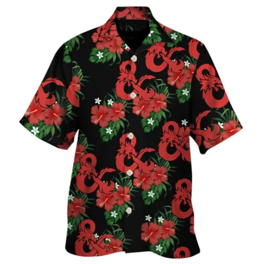 Dungeons and Dragons Hawaiian Shirt Aloha Summer Beach Button Down