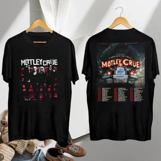Discover Motley Crue Carnival of Sins Shirt, Motley Crue Tour 2026 Unisex T-Shirt