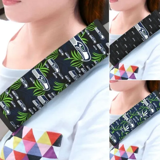 Discover Seattle Football Car Seat Belt Pad Shoulder Pad Cover Comfortable Driving