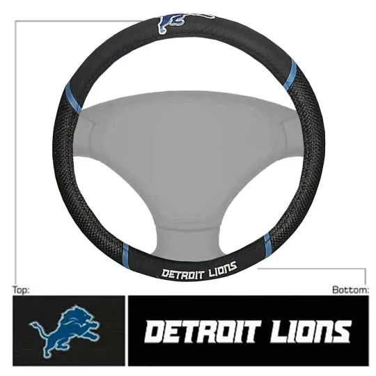 Discover Football Detroit Embroidered Mesh Steering Wheel Cover