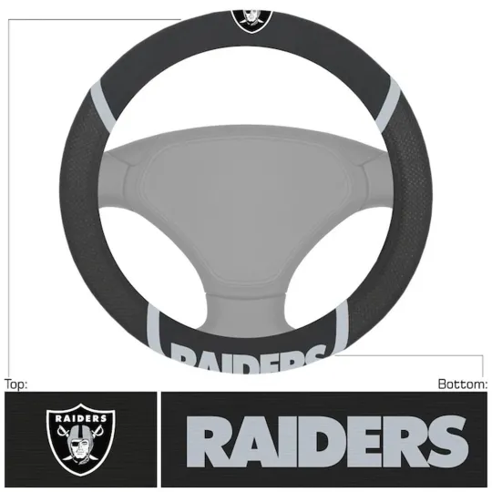 Discover Football Raiders Embroidered Mesh Steering Wheel Cover