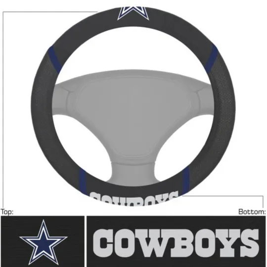 Discover Football Dallas Embroidered Mesh Steering Wheel Cover