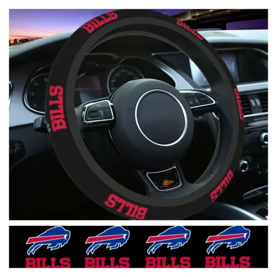 Discover Buffalo Football Mafia Car Steering Wheel Cover Anti-slip Elastic Decorative