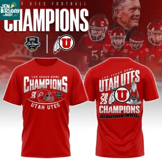 Discover HOT!!Utes Football Las Vegas Bowl Champions 2025 T-Shirt