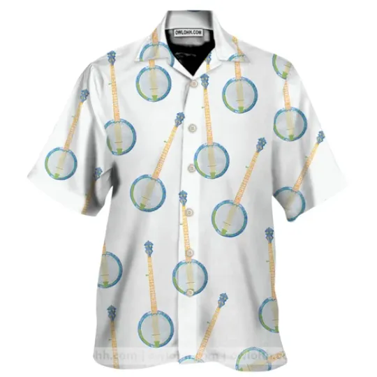 Discover Banjo Hawaiian Shirt Aloha Summer Beach Button Down For Men