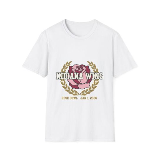 Indiana Wins Rose Bowl T-Shirt with Rose Flower Laurel, Jan 1 2026