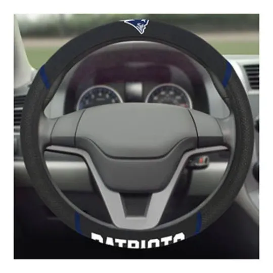 Discover football New England Black Mesh Extra Grip Steering Wheel Cover