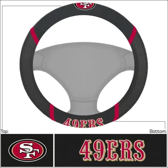 Discover football SAN FRANCISCO Black Mesh Extra Grip Car Truck Steering Wheel Cover