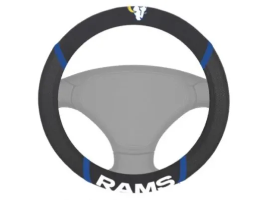 Discover football LA RAMS Black Mesh Extra Grip Car Truck Steering Wheel Cover