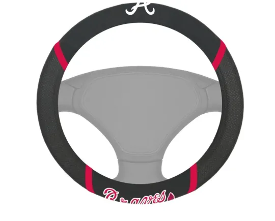 Discover ATLANTA BRAVES  Black Mesh Extra Grip Car Truck Steering Wheel Cover