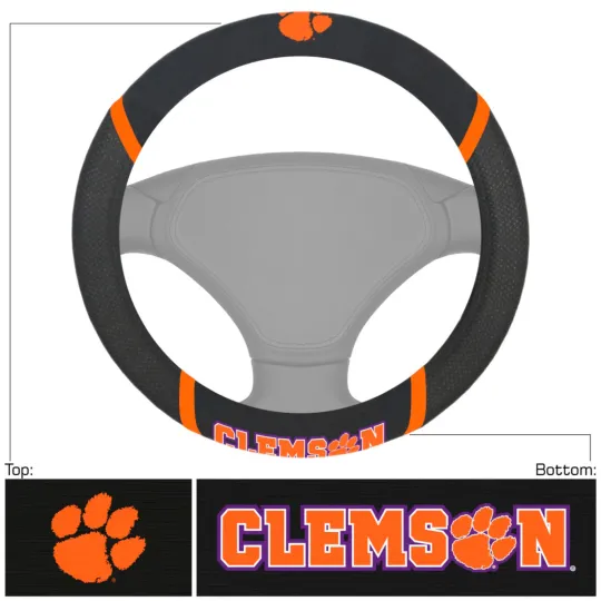 Discover Clemson Tigers Black Mesh Extra Grip Steering Wheel Cover