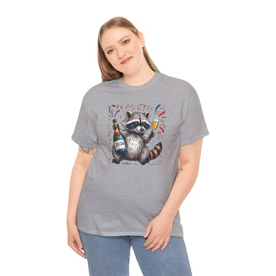 Discover 2026 Raccoon New Year Shirt, Funny Champagne Raccoon Tee