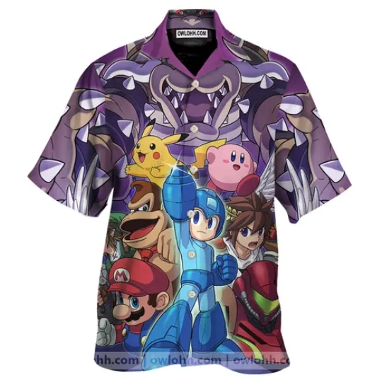 Zelda PKM Mario's Party Hawaiian Shirt