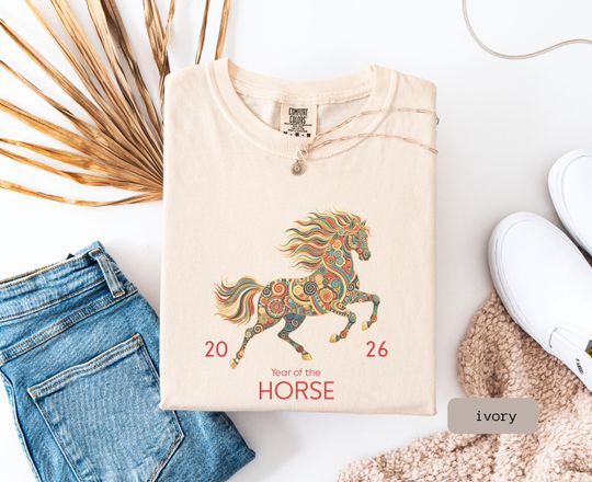 Discover 2026 Year Of The Horse Shirt, Comfort Color, Chinese New Year Shirt, Chinese Horse Shirt, Happy Chinese New Year Tee, New Year 2026 Gift